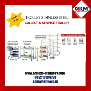 stainless steel 2 tier/3 tier trolley Troli Hotel
