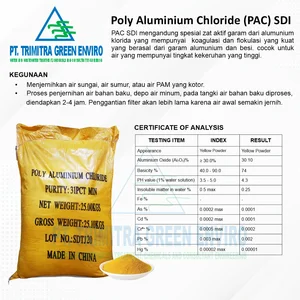 PAC SDI - Poly Aluminium Klorida / Penjernih Air Ex China - 25 Kg