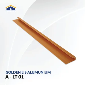 Golden Lis Alumunium A-LT – Lis Tutup Panel Partisi PVC yang Rapi & Presisi