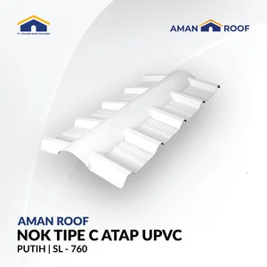 Nok Atap UPVC Aman Roof Single Layer – Sudut 30° Nok SL 760 Tipe C