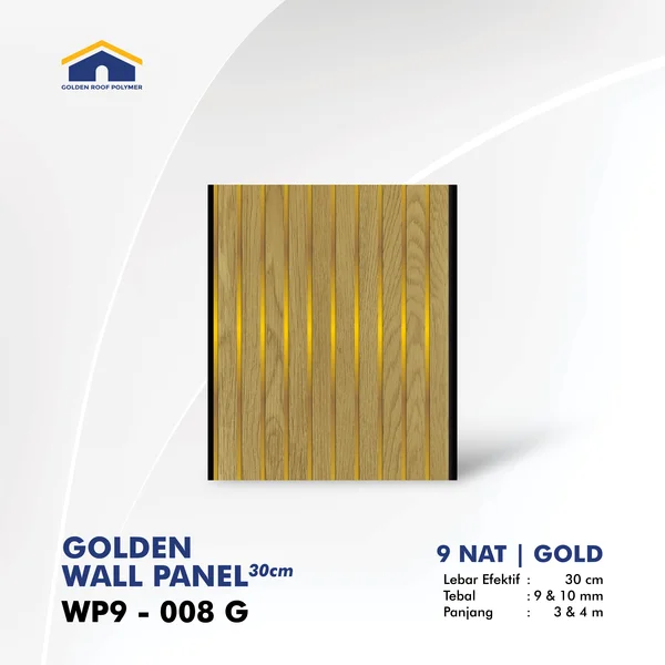 Panel Dinding Golden Wallpanel 30 cm 9 Nat Sekat Ganda WP9 008 G