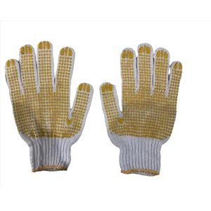 Yellow 5-spot thread safety glove