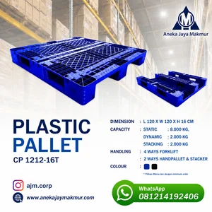 Pallet Plastik Ukuran 120 x 120 x 16 cm Warna BIRU