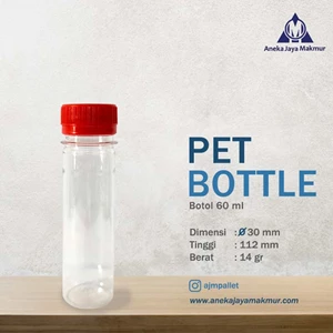 Botol Plastik PET 60 ml Warna Bening 