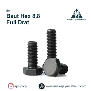 Black 8.8 Hexagonal Bolts Hex Bolts Carbon Steel Full Thread