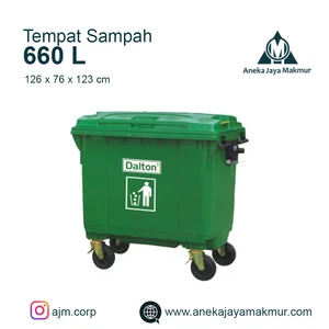 Tempat Sampah Ukuran 660 Liter dengan roda