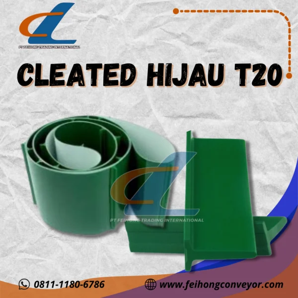PVC Belt Conveyor Cleated Green T20 Belt – Conveyor Belt with
