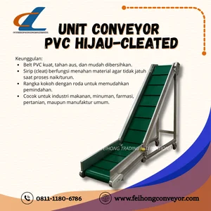 PVC Belt Conveyor / UNIT CONVEYOR PVC HIJAU / CLEATED