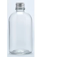 100ml round boston glass bottle with alu lid
