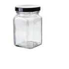 500ml square glass jar with metal lid 1