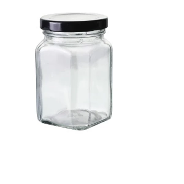 500ml square glass jar with metal lid