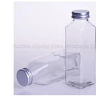 250ml square glass bottle with lid 1