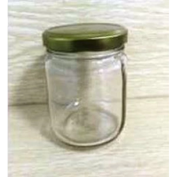 Toples 210 ml Round Glass Jar with metal lid P012