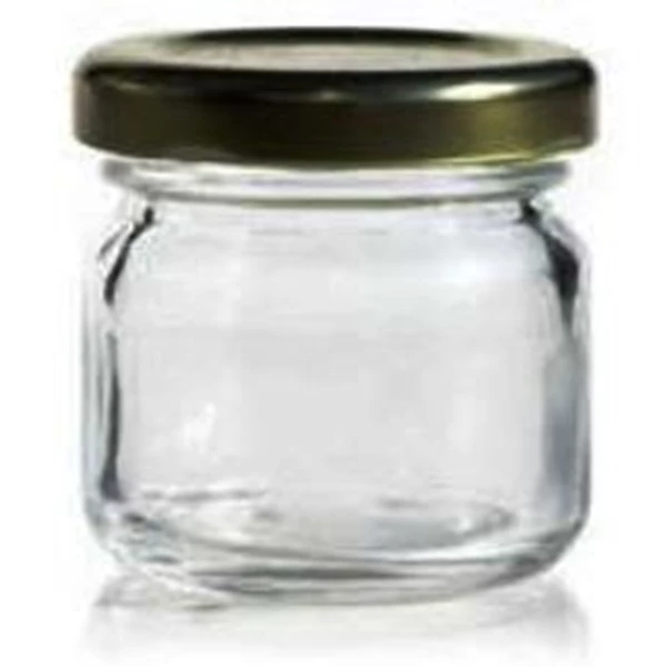 Toples 40 ml Round Glass Jar with metal lid P027