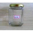 Toples 200 ml Hexagon Glass Jar with metal lid P014 1