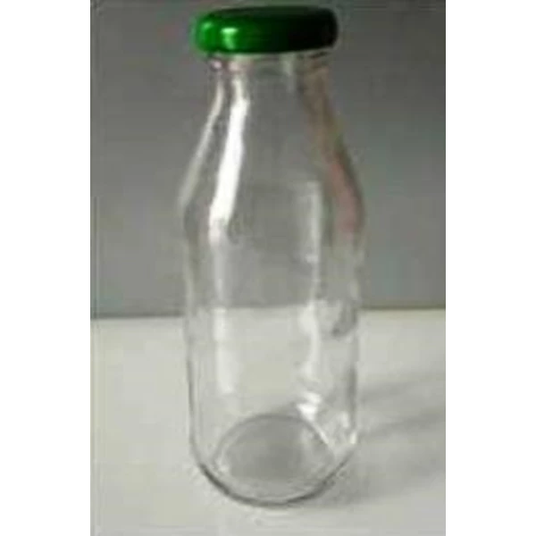 Botol Kaca 350 ml Round Glass Bottle with Metal Lid P032