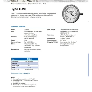 Bimetal Termometer WIKA tipe TI.20 