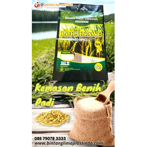 TAS BESAR DAN KARUNG KEMASAN PLASTIK LAMINASI BENIH PADI 5KG