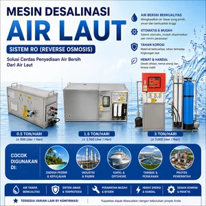 mesin desalinasi Mesin Reverse Osmosis (RO) Air Laut Pengolah Air Laut Jadi Air Tawar/air bersih IMPORT 