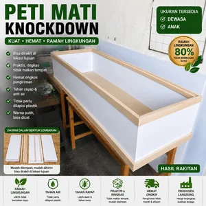 Peti Mati Knockdown Dewasa dan Anak Ramah Lingkungan Anti Air Tahan Rayap Praktis Hemat Ongkir Bisa Dirakit di Lokasi Langsung bukan Peti kayu