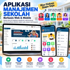 APLIKASI MANAJEMEN SEKOLAH eSchool SaaS BERBASIS WEB & MOBILE Absensi Keuangan Ujian dan Aplikasi Orang Tua 