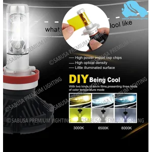 Lampu Utama Led Headlamp Headlight Mobil Motor H4 X3 Philips Lumileds Zes Chip Original Garansi Resmi 2 Tahun