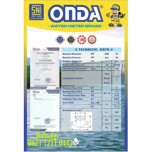 Meteran Air / Water Meter Brass Onda 1/2"