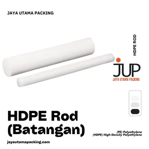 HDPE Rod (HDPE Batangan) Diameter 10mm - 50mm Panjang 1 Meter Putih Natural Food Grade