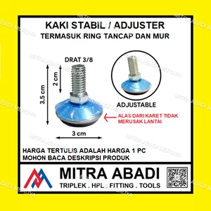 Adjuster Foot Kaki Stabil 35 x 30 mm Baut M8 Meja Rak Lemari fitting dan hardware perabotan