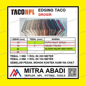 GROSIR Edging TACO HPL 42/1 mm Urat Kayu / Glossy Fitting dan Hardware Perabotan