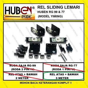 Huben RG99 RG77 Rel 3 Meter (Atas + Bawah) Rel Sliding Rel Yiming Fitting dan Hardware Perabotan
