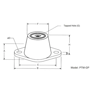 PTM-GP • FLOOR MOUNTED RUBBER VIBRATION ISOLATOR