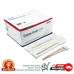 STERILE COTTON SWAB w/TUBE (100pcs/Pack) Peralatan Medis Lainnya