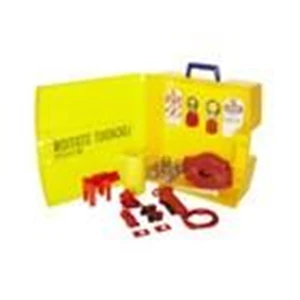 Brady 105935 Ready Access Valve and Electrical Lockout Station Kit with 6 Steel Padlocks