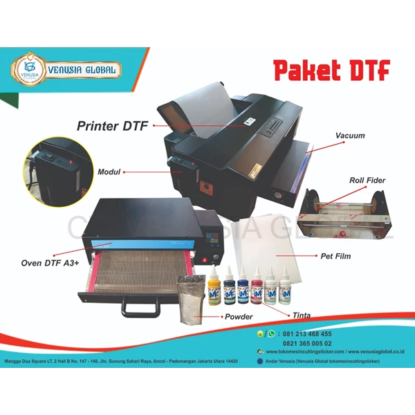 Printer Sablon DTF modul roll to roll Paket Usaha Sablon UMKM Printer Inkjet DTF