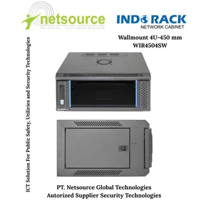 Rack Server Indorack 4U 19 Inch Depth 450mm Single Glass Door Wallmount – Kuat & Elegan WIR4504S