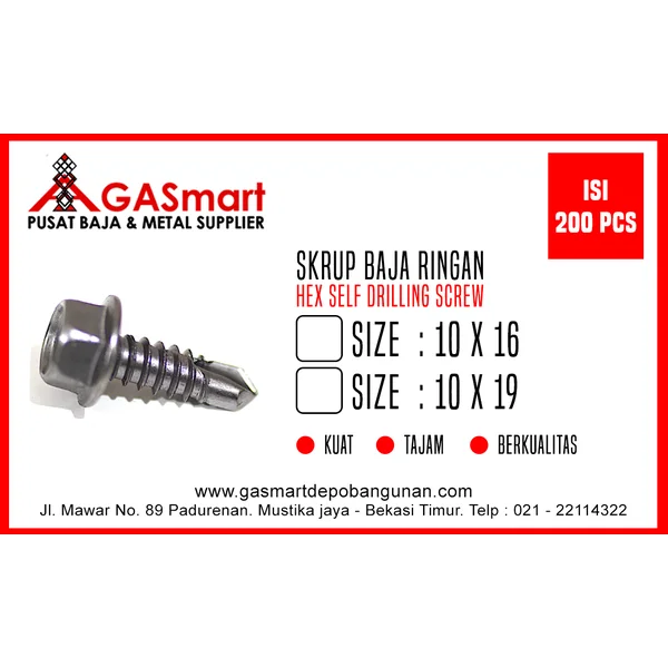 Sekrup Baja ringan self drilling screw