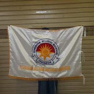 BENDERA FULL BORDIR RENDA CUSTOM BENDERA CUSTOM ORGANISASI 80CM X 120CM KAIN BORDIR