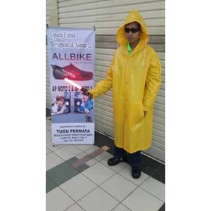 YELLOW CONTINUOUS SCREEN RAIN COAT SAFETY 