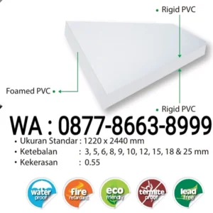 Papan Pvc Premium Import Untuk Bahan Meja Anak / Meja Belajar 1220 Mm X 2440 Mm X 3 Mm 