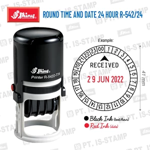 Stempel Tanggal Shiny Round Time And Date 24 Hour R-542/24