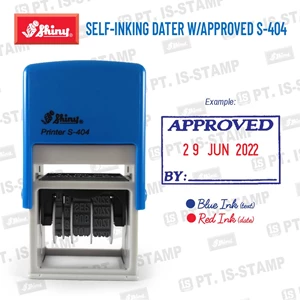 Stempel Tanggal Shiny Self-Inking Dater W/Approved S-404