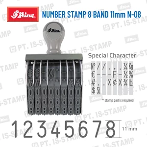 Stempel Angka Shiny Number Stamp 8 Band 11Mm N-08