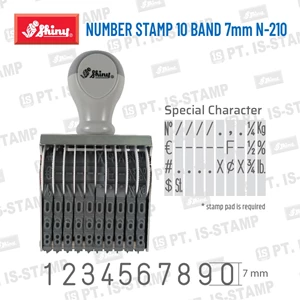 Stempel Angka Shiny Number Stamp 10 Band 7Mm N-210