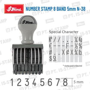 Stempel Angka Shiny Number Stamp 8 Band 5Mm N-38