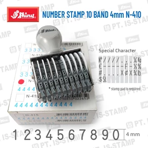 Stempel Angka Shiny Number Stamp 10 Band 4Mm N-410