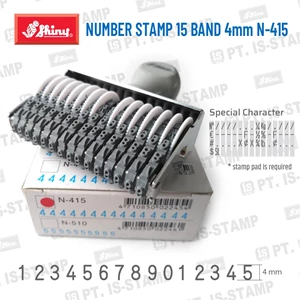 Stempel Angka Shiny Number Stamp 15 Band 4Mm N-415