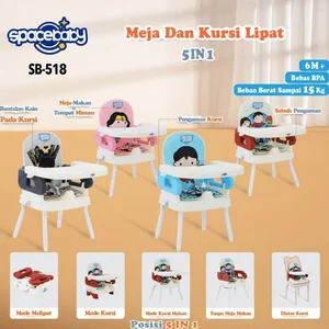 Spacebaby 5in1 Portable Baby and Child Booster High Chair with Character Design
