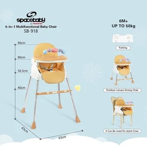 Permai - Spacebaby Baby High Chair SB 918 - Portable Baby and Toddler Dining Chair