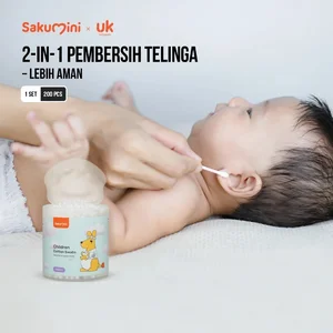Permai - Sakumini Cotton Bud 2in1 Pembersih Telinga 2 Sisi Korek Kuping Bayi - Cotton Bud Bayi Anak Dewasa Isi 200pcs